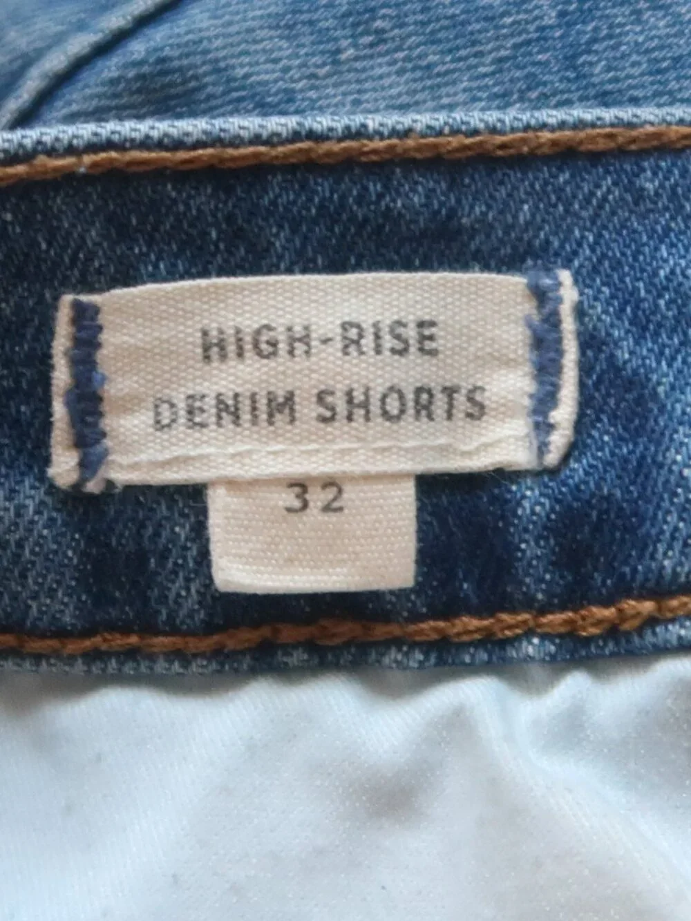 Madewell High Rise Denim Shorts Blue Raw Hem Stretch Jean Cutoff Summer 32